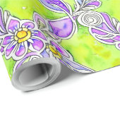 アールヌーボーインスパイアボホウォーター色フローラ ラッピングペーパー (ロールコーナー)