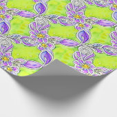 アールヌーボーインスパイアボホウォーター色フローラ ラッピングペーパー (角)