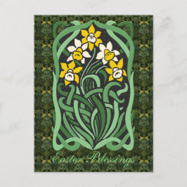 アールヌーボーイースターダフォデパーソナライズされたル シーズンポストカード