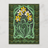 アールヌーボーイースターダフォデパーソナライズされたル シーズンポストカード (正面)