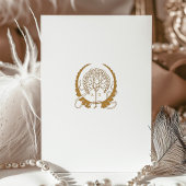 アールヌーボーイ結婚スラーム金ゴールド花模様 招待状