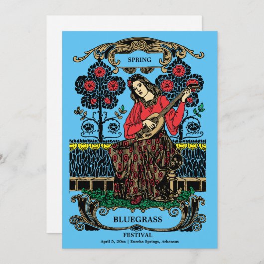 アールヌーボーウィメンズギターミュージックフェスティバル 招待状 (正面/裏面)