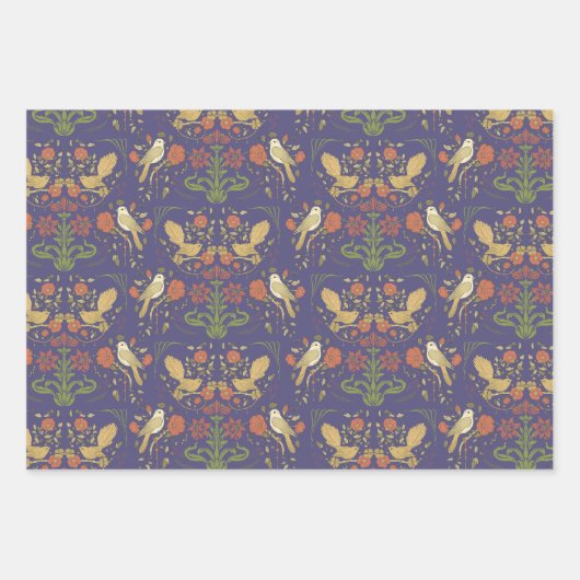 アールヌーボーウィリアムインスパイアモリスギフトラップ ラッピングペーパーシート (正面)