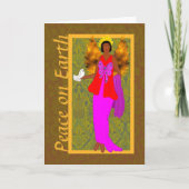 アールヌーボーウィリアムモリスクリスマスホリデーカード サンキューカード (正面)