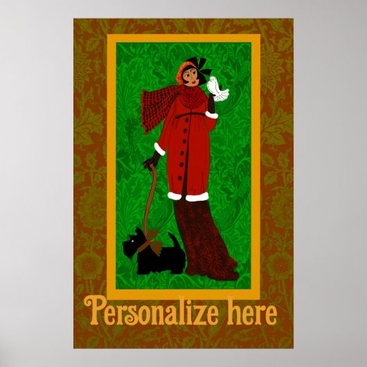 アールヌーボーウィリアムモリスハッピーホリデーズレトロ ポスター (正面)