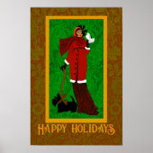アールヌーボーウィリアムモリスハッピーホリデーズレトロ ポスター (正面)