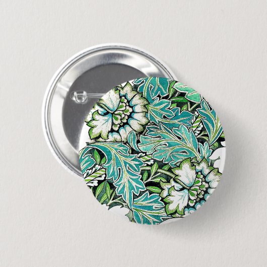 アールヌーボーウィリアム・モリスフローライラストレーション 缶バッジ (正面&裏面)