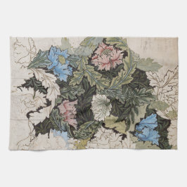 アールヌーボーウィリアム・モリス花柄スケッチ キッチンタオル