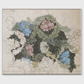 アールヌーボーウィリアム・モリス花柄スケッチ ラッピングペーパー (フラット)