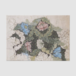 アールヌーボーウィリアム・モリス花柄スケッチ 薄葉紙