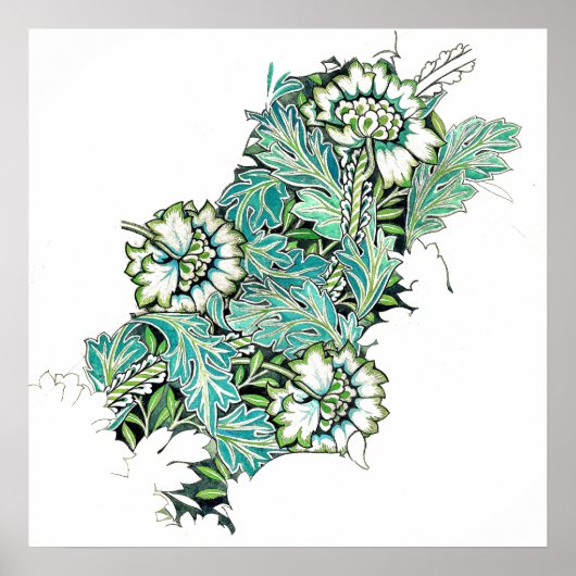 アールヌーボーウィリアム・モリス・アネノームフローラ ポスター (正面)