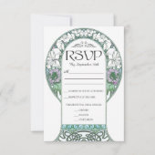 アールヌーボーウェーカラフルディングRSVPカード(Set #2) 出欠カード (正面)