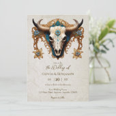 アールヌーボーウォーターカラーフローラカウースカル結婚ズ 招待状 (スタンド正面)