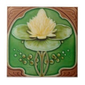 アールヌーボーウォーターリリーアンティーク再現 タイル (正面)