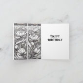 アールヌーボーウォーターリリー7月誕生月花 カード (内部)
