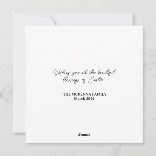 アールヌーボーウッドランドミュージックバニーイースター シーズンカード (裏面)