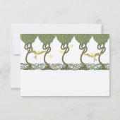 アールヌーボーウッドランドヴィンテージバードウェディング 出欠カード (裏面)