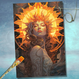 アールヌーボーウーマンアズサン1デクページ紙 薄葉紙