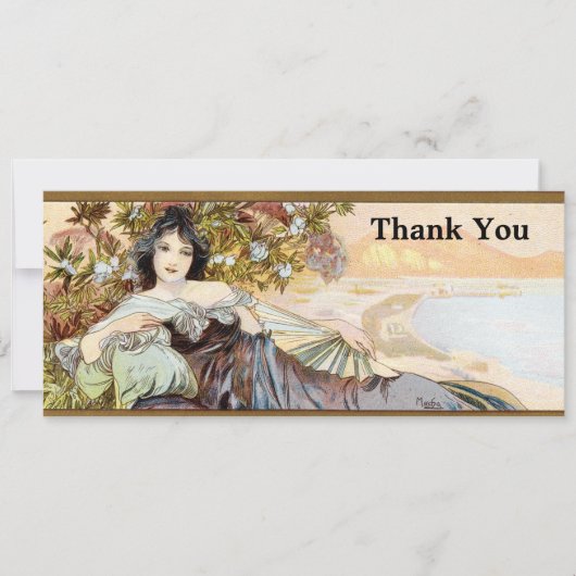 アールヌーボーウーマンバイアルフォンスミュシャテンプレート (正面)