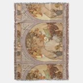 アールヌーボーウーマンミュシャビューティフル スローブランケット (正面縦)