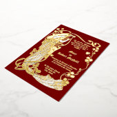 アールヌーボーウーマン&ハープバラ結婚ズ 箔招待状 (回転した状態)