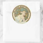 アールヌーボーウーマン&ブックミュシャエクリスリビステンプレート ラウンドシール (バッグ)