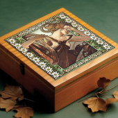 アールヌーボーエトイルデュソワールミュシャエデルワイスデコール タイル