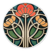 アールヌーボーエレガンスノブのプル セラミックノブ (正面)