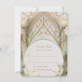 アールヌーボーエレガンス:フローラウェディングRSVPカード 招待状 (正面)