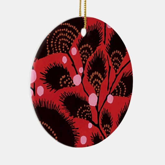 アールヌーボーエレガンス:ヴィンテージフローラルパターン セラミックオーナメント (右)