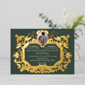 アールヌーボーエレガントウィンターフォレ結婚スト 箔招待状 (立ち正面)