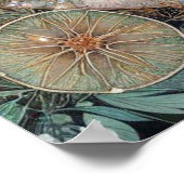 アールヌーボーエレガントウサギのフローラフレーム復活祭 ポスター (角)