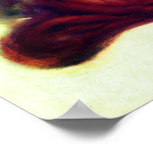 アールヌーボーエレガントデコ女孔雀の羽 ポスター (角)