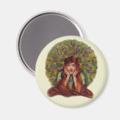 アールヌーボーエレガントデコ女孔雀の羽 マグネット (正面/裏面)