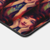 アールヌーボーエレガントデコ女赤頭美しい デスクマット (コーナー)