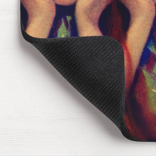 アールヌーボーエレガントデコ女赤頭美しい マウスパッド (コーナー)