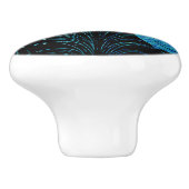 アールヌーボーエレガントデザイン、金属ティール（緑がかった色）&ブラック、 セラミックノブ (側面)