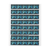 アールヌーボーエレガントデザイン、金属ティール(緑がかった色)&ブラック、 ラップアラウンド宛名ラベル (シート)