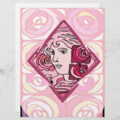 アールヌーボーエレガントバラ女性 (正面/裏面)