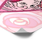 アールヌーボーエレガントバラ女性 ポスター (角)