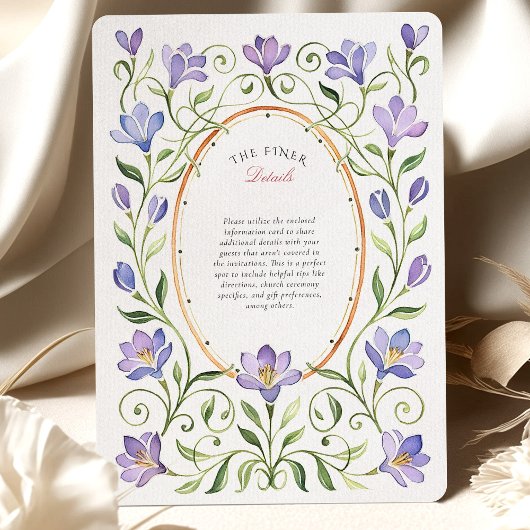 アールヌーボーエレガントパープルフリーシ結婚アス 招待状