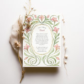 アールヌーボーエレガントピンクリー結婚リー 招待状