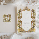 アールヌーボーエレガントピーコ結婚ック 招待状