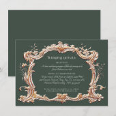 アールヌーボーエレガントフォレストn金ゴールド結婚詳細 エンクロージャーカード (正面/裏面)