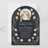 アールヌーボーエレガントフル結婚ズのアーチ 招待状 (正面)