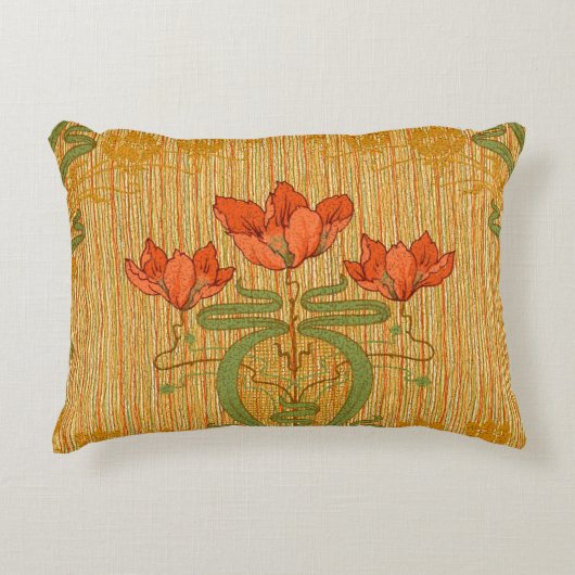 アールヌーボーエレガントフローラケシビクトリアンキ アクセントクッション (正面)