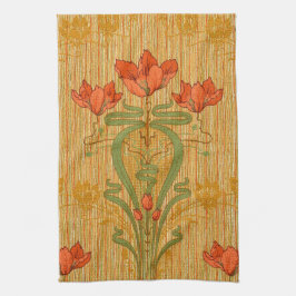 アールヌーボーエレガントフローラケシビクトリアンキ キッチンタオル