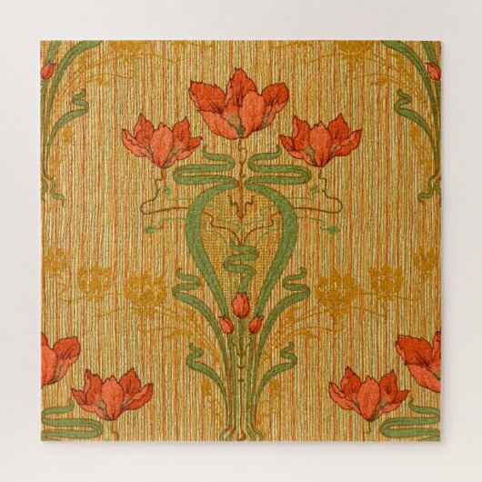 アールヌーボーエレガントフローラケシビクトリアンキ ジグソーパズル (縦)