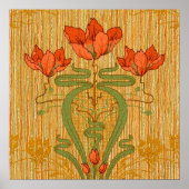 アールヌーボーエレガントフローラケシビクトリアンキ ポスター (正面)