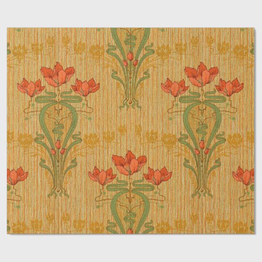 アールヌーボーエレガントフローラケシビクトリアンキ ラッピングペーパー (フラット)